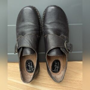 Boc Born Concept women's size 9 black leather slip ons